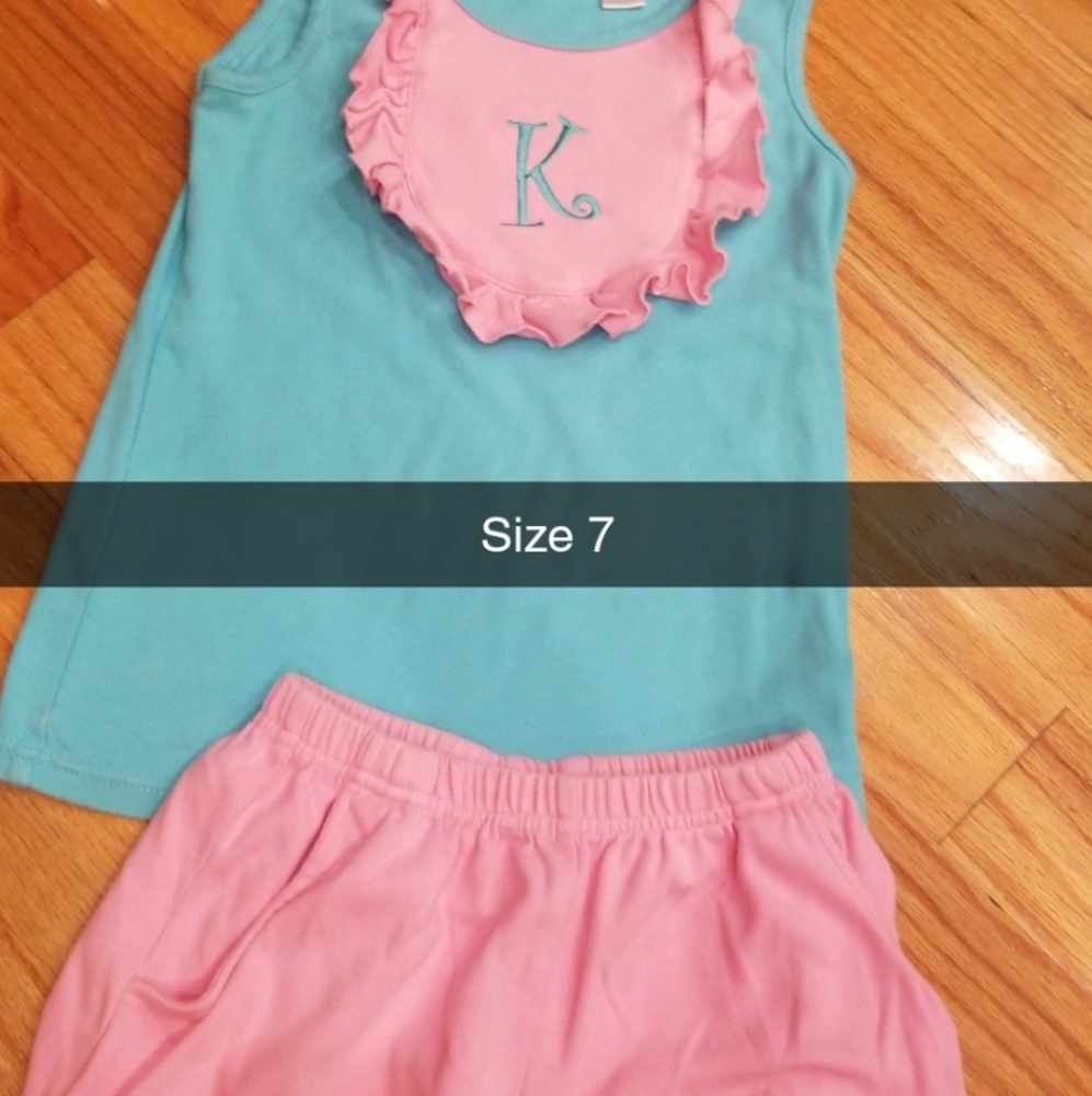 Monogram K bubble short set